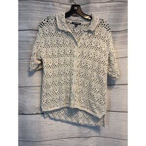 Steve Madden Avana Crocheted Button-Up Cardigan Sweater S